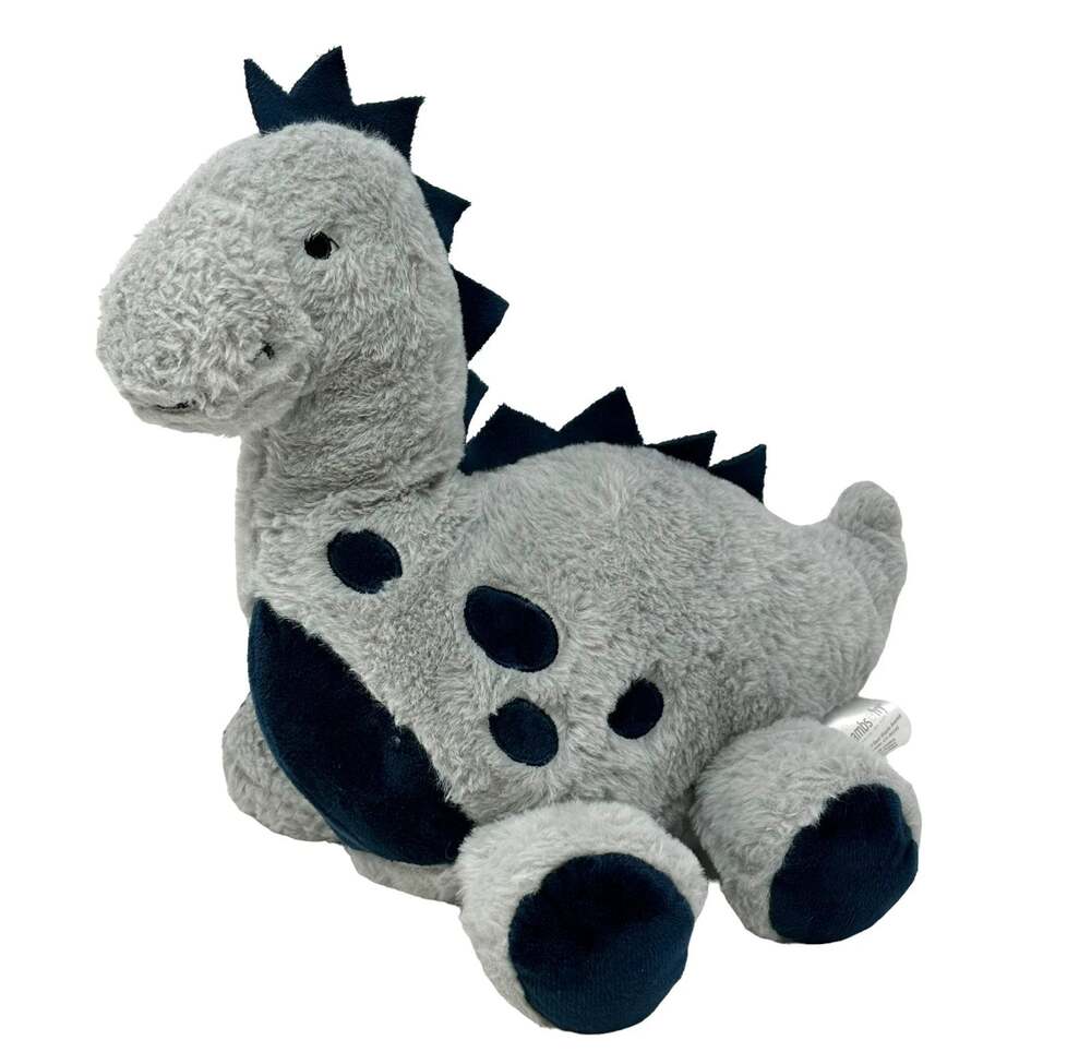 Lambs & Ivy Baby Dino Blue/Gray Plush Dinosaur Stuffed Animal Toy Plushie- Spike